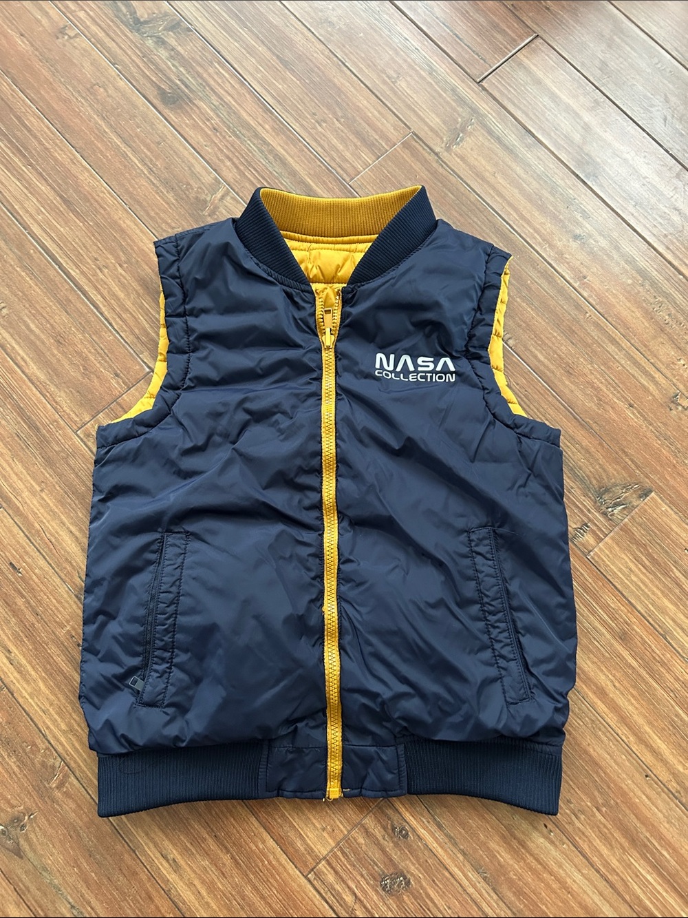 Kids' Navy and Yellow Puffer Vest